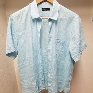 Neiman Marcus mens M 100% linen shirt